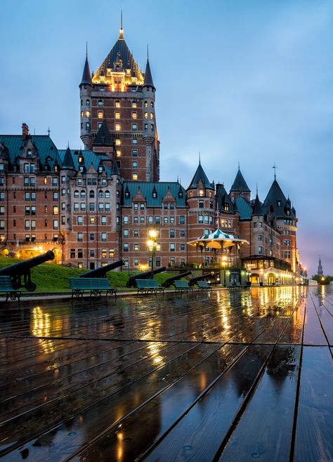 Le Chateau Frontenac . Quebec Visit Quebec, Travel Quebec, Chateau Frontenac Quebec, Chateau Frontenac, Quebec City Canada, Canada Holiday, Morning Rain, O Canada, Of Montreal