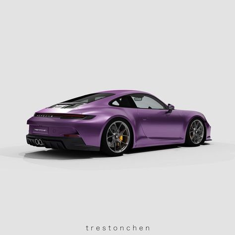 Purple Car Aesthetic, Purple Porsche, Porche Car, Porsche Convertible, Purple Cars, Porsche Turbo S, Gt3 Touring, Porsche Gt, Purple Car