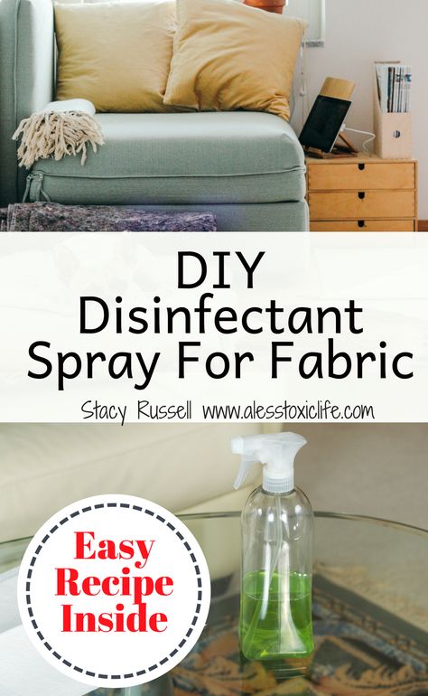 Homemade Disinfectant Spray, Diy Disinfectant, Diy Projects For Men, Fabric Refresher, Natural Disinfectant, Diy Essentials, Disinfectant Spray, Diy Sprays, Fabric Spray