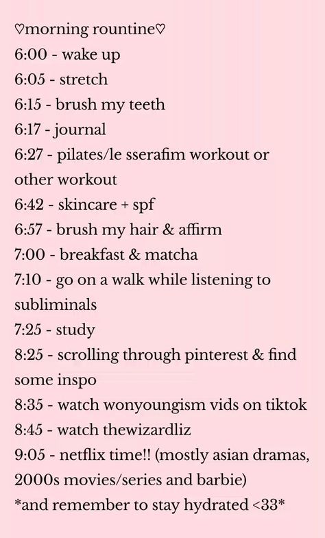 wonyoung wony wonyoungism song jia freezia motivation pink pilates princess thewizard liz morning routine selfcare skincare Wonyoung Daily Routine, Song Jia Vision Board, Wonyoungism Breakfast Ideas, Pink Pilates Princess Tips, Wonyoung Day Routine, Pilates Princess Routine, Pink Pilates Princess Workout Routine, Woungyism Tips, Pink Pilates Morning Routine