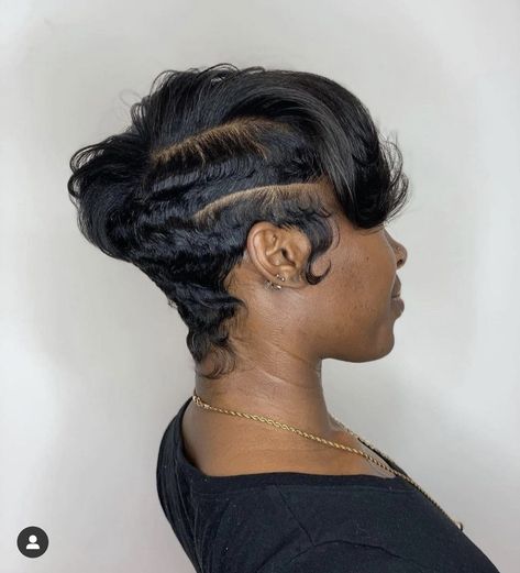 Older Black Woman Hairstyle, Mushroom Cut Black Women, Edgy Undercut Pixie, Natural Haircuts For Black Women, Natural Haircuts, Finger Waves Short Hair, Short Relaxed Hairstyles, Short Natural Haircuts, Short Shaved Hairstyles