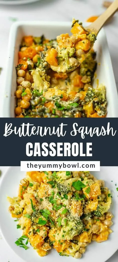 Butternut Squash Broccoli, Vegan Butternut Squash Recipes, Butternut Squash Recipes Healthy, Butternut Squash Side Dish, Easy Breakfast Casseroles, Squash Recipes Healthy, Butternut Squash Vegan, Pumpkin Spread, Butternut Squash Casserole