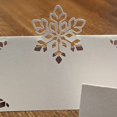 RadSymmetry - Etsy Place Card Design, Snowflake Clipart, Christmas Place Settings, Snowflake Cutouts, Name Decorations, Christmas Place Cards, Green Baby Shower, Custom Christmas Cards, Christmas Place