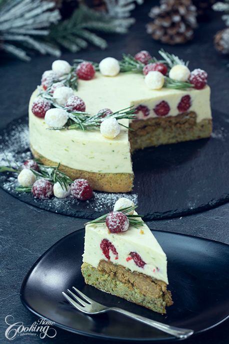 Pistachio Mousse Cake, Mousse Cake Christmas, Pistachio Raspberry Cake, Pistachio Cherry Cake, Pistachio Cake With Raspberry Filling, Pistachio And Raspberry Cake, Christmas Desserts Cakes, Mousse Cake Recipe, White Chocolate Cake