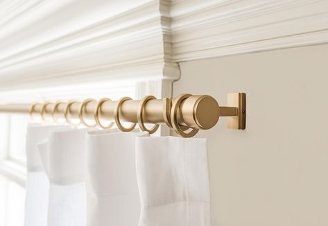 Amazon.com: BlastHome Luxury 4.5 ft Custom Curtain Rod – 1 1/4" Large Diameter – Premium Brackets & Endcaps – Nonadjustable Rods Connect for a Seamless Look – Brushed Gold Finish : Home & Kitchen Custom Curtain Rods, Window Rods, Ceiling Fan In Kitchen, Bath Fixtures, Custom Curtains, Curtain Rod, Curtain Rods, Smart Home, Kitchen And Bath