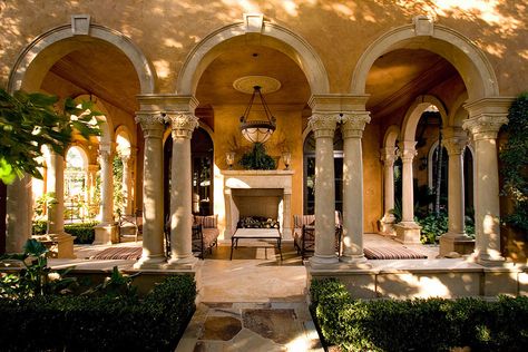 PRIDEMARK CONTRACTORS INC | FORMAL ITALIAN1 Mediterranean Porch, Palace House, Moroccan House, Castle Courtyard, Luxurious Mansions, Bloxburg Town, Spain House, Mediterranean Mansion, Stone Floors