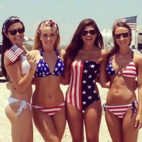 Usa Girls, All American Girl, American Pride, American Women, Beach Girl, Bathing Suit, American Girl, Just In Case, American Flag