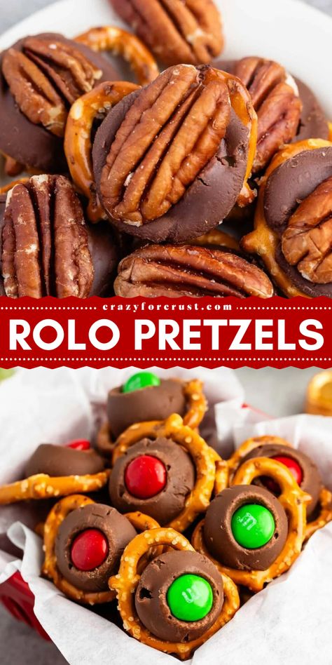 These Rolo Pretzels are the best easy candy recipe – just 3 ingredients and they’re done in under 10 minutes. We love these as a last minute treat – and they taste like a crunchy turtle candy with chocolate, caramel, and pecans. M&m Rolo Pretzel, Rolo Christmas Pretzels, Pretzel With Rolos And M&ms, Pretzels Rolos M&ms, Pretzel With Rolo, Pretzels With Rolos And M&ms, Rolo Pretzels Christmas, Pretzel Rolo M&m, Rolos Pretzels