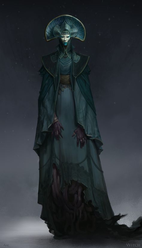 ArtStation - Witch in the mountains. Scary Witch Art, Dark Fantasy Witch, Witch Rpg, Witch Concept, Ancient Witch, Mountain Witch, Grey Witch, Creepy Witch, Medieval Witch