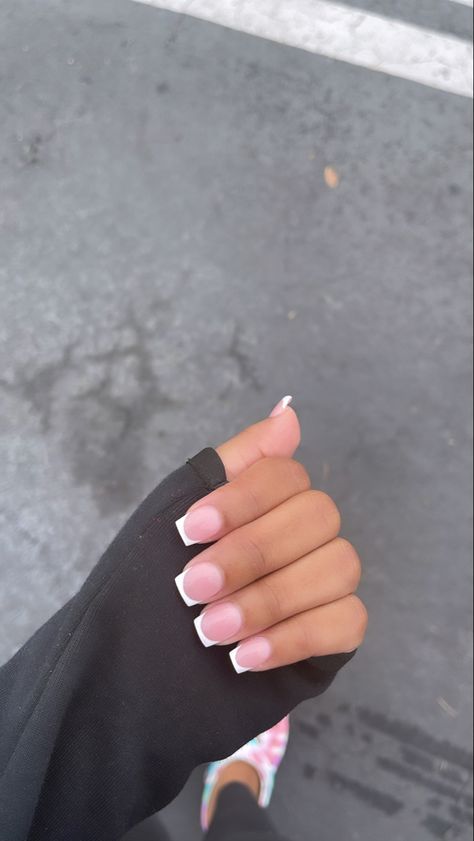 Nails Acrylic 10-11, Nails 10 Year, Small Cute Nails Acrylic, Nails For Rotc, Shortest Nails, Very Short French Nails Square, Acrylic Nails For 9-10 Short, Nails For 12-13, Plain Nails For School