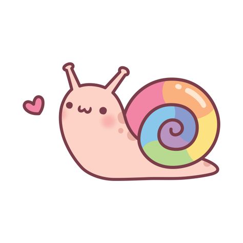 Rainbow Doodles Cute, Cute Snails Doodle, Cute Snails Drawing, Snail Cute Art, Snail Doodle Easy, Cute Snail Cartoon, Cute Slug Drawing, Snail Drawing Cute, Cute Rainbow Drawings