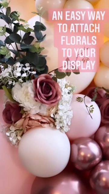 Balloons With Flowers Garland, Half Balloon Half Flower Arch, Flowers In Balloon Arch, Paper Flower And Balloon Arch, Balloon Arch With Flowers Diy, Wedding Balloon Arrangements, Balloon And Flower Garland, Ballon And Flower Arch Diy, Balloon And Floral Arch