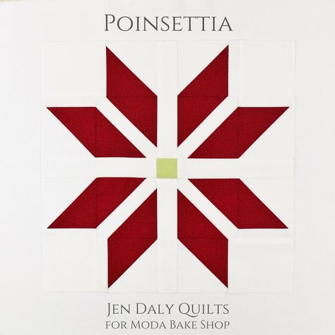 Free Christmas Quilt Block Patterns, Poinsettia Quilt Block, Christmas Quilt Block Patterns, Christmas Quilt Blocks Free Pattern, Botanical Quilts, Christmas Quilting Projects, Christmas Quilt Blocks, Christmas Quilting, Christmas Blocks