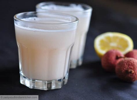 Lychee Lemonade Recipe, Lychee Lemonade, South Indian Kitchen, Booze Drink, Healthy Cocktails, Indian Kitchen, Lemonade Recipes, Fruit Drinks, Smoothie Recipes Healthy