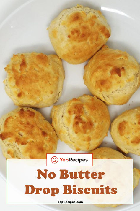 Easy No Butter Drop Biscuits recipe Healthy Drop Biscuits, Buttermilk Drop Biscuits Easy, Home Made Drop Biscuits, Biscuits With Oil Instead Of Butter, No Butter Biscuit Recipe, Drop Biscuits No Milk, Biscuit Recipe Using Oil, Coconut Oil Biscuits, Biscuits With Bread Flour