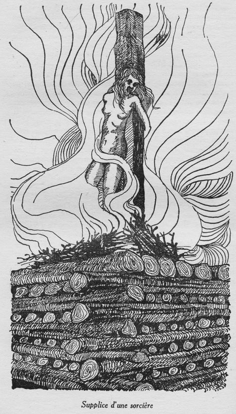 Witch Burning Illustration, Witches Being Burned, Witch Burning Drawing, Burning Witch Drawing, Burning Woman Tattoo, Burning Witch Art, Witch Burning Art, Faerie Drawing, Burning Witch