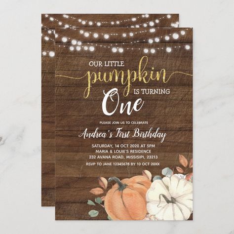 Turning One Birthday, Pumpkin Birthday Party, Fall First Birthday, Fall 1st Birthdays, Pumpkin 1st Birthdays, Pumpkin Invitation, 1st Birthday Invite, Pumpkin First Birthday, Twins 1st Birthdays