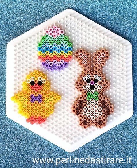 Easter Melty Bead Patterns, Hama Beads Patterns Easter, Hama Beads Easter, Easter Perler Bead Patterns, Perler Easter, Easter Hama Beads, Melt Beads Patterns, Hamma Beads Ideas, Easy Perler Bead Patterns