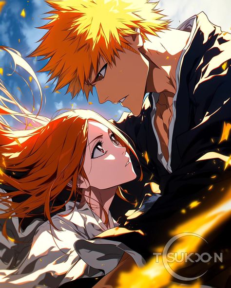 KUROSAKI ICHIGO, THE SUBSTITUTE SHINIGAMI 🍓 "I don't care what you want me to do, or what you want me to become! I'm myself! I'm not… | Instagram Ichigo Kurosaki Manga, Ichigo And Nel, Ichigo Kurosaki Save The Soul Society, Ichigo And Orihime Manga, Tite Kubo Art Ichigo, Ichigo Chad Uryu Orihime, Bleach Ichigo And Rukia, Orihime Bleach, Bleach Orihime