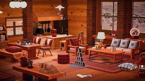 m a r i l y n on Instagram: “Hans ski’s chalet. This big boi is so adorable! Really enjoyed creating this winter getaway for him! Windows design by the talented…” Ski Lodge Design, Ski Lodge Interior, Winter Chalet, Lodge Ideas, Windows Design, Lodge Homes, Chalet Interior, Happy Home Designer, Animal Crossing Wild World