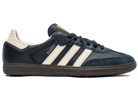 Men's Adidas Samba OG Sneakers in Night Navy Blue/Cream White/Gum