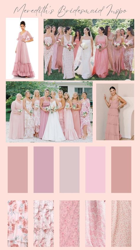 Are you looking to add a unique touch to your wedding party's attire? Embrace the trend of mixing and matching patterns and solids, and empower your bridesmaids to pick their own dresses! With our personalized bridesmaid dress inspiration service, you can provide your bridal party with a cohesive vision while allowing each member to express their individual style. Here's how it works: 1. Purchase this listing to receive a digital download. 2. Complete a short questionnaire to share details about Pink Bridesmaid Dresses Mismatched, Bridesmaid Dress Inspiration, Light Pink Bridesmaids, Patterned Bridesmaid, Mix Match Bridesmaids, Blush Pink Bridesmaids, Blush Pink Bridesmaid Dresses, Floral Bridesmaid Dresses, Bridesmaids Dress Inspiration