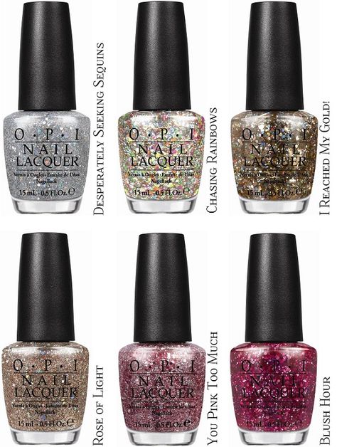 OPI Spotlight on Glitter NEW Line of Sparkling Shades Opi Nail Polish Colors, Plain Nails, Opi Nail Polish, Opi Nails, Rose Lights, New Line, Nail Polish Colors, Mani Pedi, Nail Lacquer