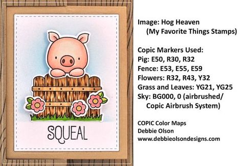 Copic Combos, Copic Colors, Hog Heaven, Silicone Stamps, Copic Ciao, Barn Wood Crafts, Mft Cards, Color Of The Day, Copic Sketch Markers