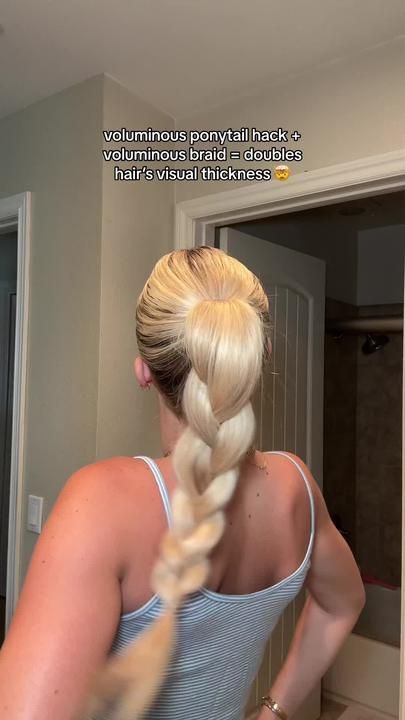 Braided Sporty Hairstyles, Ponytail Hack, Volume Ponytail, Long Haircuts With Bangs, Voluminous Ponytail, Ponytail Tutorial, Blonde Ponytail, Gym Hairstyles, Cute Simple Hairstyles