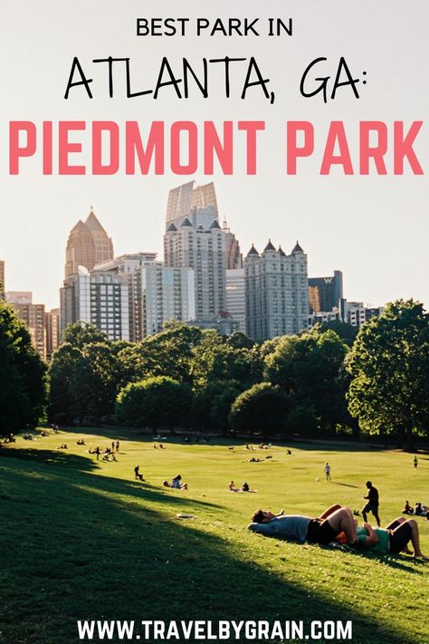 Click to read more about Atlanta's best park: Piedmont Park.  It's a great location for a picnic, to go on a run, play sports, and take photos. Atlanta Parks, Quince Inspiration, Atlanta Bucket List, Piedmont Park Atlanta, Atlanta Travel, Visit Atlanta, Atlanta Olympics, Visit Georgia, Southern States