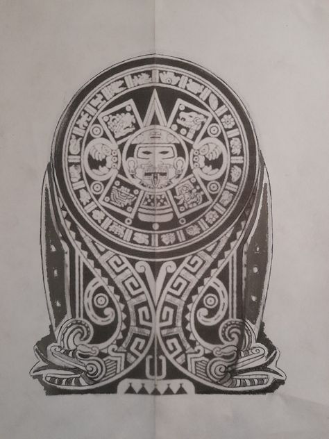 Polynesian Tattoo Sleeve, Aztec Tattoos Sleeve, Aztec Drawing, Mayan Tattoos, Aztec Tattoos, Skull Art Tattoo, Mexican Tattoo, Aztec Tattoo Designs, Maori Tattoo Designs