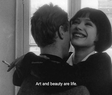 french movie Vivre Sa Vie quote “art and beauty are life” A Man, A Woman, Black And White, White, Beauty, Black, Art