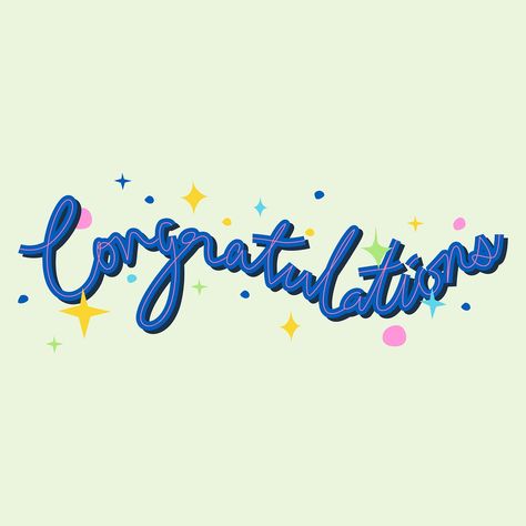 Cute congratulations script font vector | premium image by rawpixel.com / Yanin Congratulations Words, Cute Congratulations, Typography Psd, Happy Birthday Font, Typography Alphabet, Hand Images, Bts Aesthetic Wallpaper For Phone, Cute Birthday, Aesthetic Gif