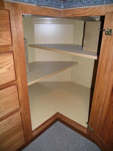 Image result for corner base cabinet ideas Kitchen Corner Cupboard, Corner Base Cabinet, Corner Storage Cabinet, Corner Kitchen Cabinet, Corner Pantry, Kabinet Dapur, Corner Cupboard, Utensil Storage, Diy Kitchen Storage