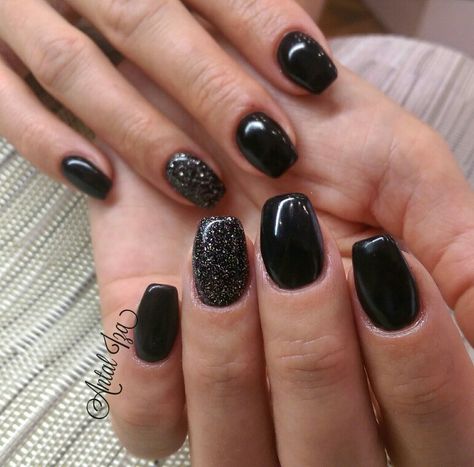 Black And Black Glitter Nails, Black Nails Sparkle Tips, Black Nails Glitter, Black Shimmer Nails, Nails Artwork, Bow Tie Nails, Pink Overlay, Black Gel Nails, Black Nails With Glitter