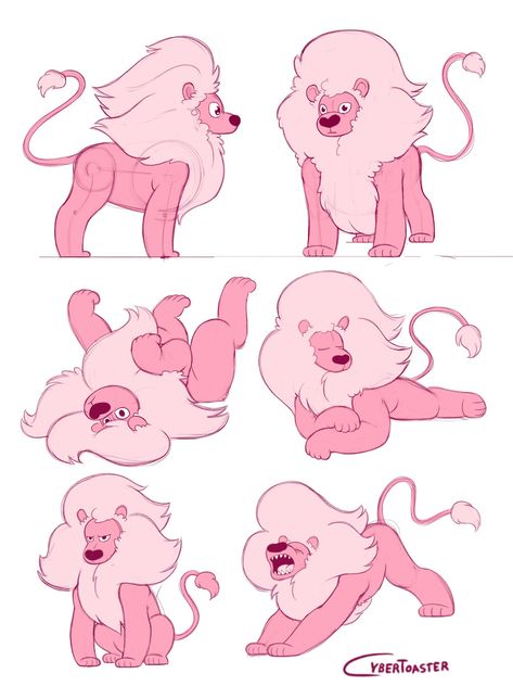 Lion Lions Anatomy, Lion Steven Universe Tattoo, Lion Pose Reference, Pink Lion Steven Universe, Lion Drawing Reference, Lion From Steven Universe, Obsidian Tattoo, Lion Steven Universe, Steven Universe Lapidot