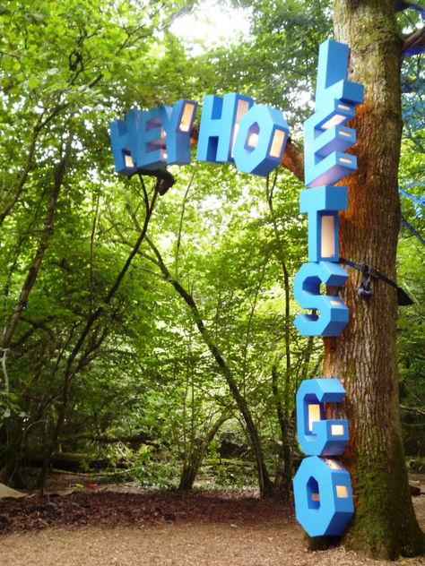 Entrance to the Forest Disco Festival Entrance, Entrance Arch, Entrance Signage, Garden Trees, The Forest, Wind Chimes, Wind Sock, Entrance, Arch