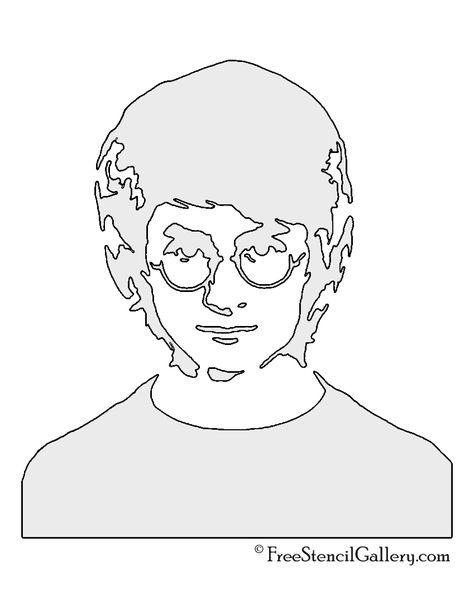 Harry Potter Stencil Harry Potter Stencils Free Printable, Harry Potter Stencils, Harry Potter Art Drawings, Potter Tattoo, Sunset Canvas Painting, Face Stencils, Stencil Outline, Pencil Drawings For Beginners, Harry Potter Tattoo