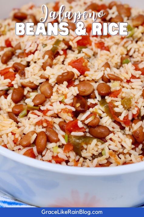 Jalapeno Beans and Rice with Instant Rice - Grace Like Rain Blog Jalapeno Beans, Instant Pot Beans And Rice, White Rice And Beans, Instant Rice Recipes, Stovetop Appetizers, Easy Dinner Ground Beef, Beans And Brown Rice, Beans In Crockpot, Smoked Sausage Recipes