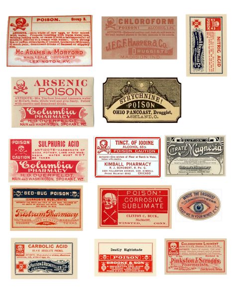 Halloween Labels Free, Halloween Apothecary Labels, Poison Bottles, Halloween Bottle Labels, Halloween Ephemera, Old Medicine Bottles, Decorating For Halloween, Halloween Apothecary, Apothecary Labels