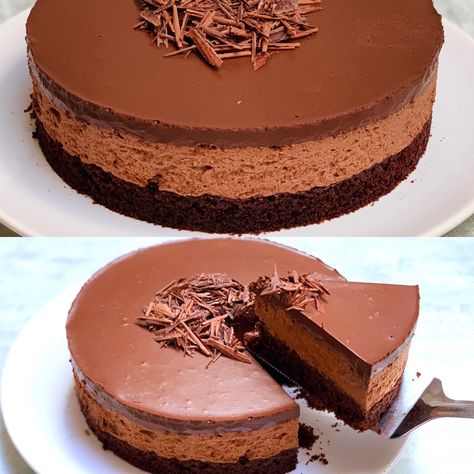 Today it’s how to make chocolate mousse cake recipe, This Chocolate Mousse Cake recipe is a classic! With layer of moist chocolate cake and layer of smooth and creamy chocolate mousse, all covered in dark chocolate. This mousse cake recipe so delicious & satisfying, you will enjoy every bites of it. #mousse #moussecake #chocolatemoussecake #cake #cakes #cake #instagood #instagram #instadaily #youtube #youtube #youtubers Triple Chocolate Mousse, Triple Chocolate Mousse Cake, Chocolate Mousse Cake Recipe, Easy Chocolate Mousse, Mousse Cake Recipe, Chocolate Mousse Recipe, Sandwich Cake, Chocolate Mousse Cake, Birthday Cake Recipe