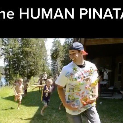 Kelsi Fullmer on Instagram: "The HUMAN PIÑATA! Grab an old shirt and hot glue treats, light weight toys, or even money in a ziploc bag! This has been a hit every year! Sharing more reunion game ideas this week in stories! I’d love to hear what you guys do at your reunions! Always looking for new ideas!" Human Pinata Game, Pinata Game, Reunion Games, Group Games, Old Shirts, Hot Glue, Human, Instagram