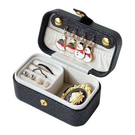 Mini Portable Jewelry Organizer Travel Mini Gift Storage Boxes Earring Necklace Display Ring Holder Portable Jewelry Organizer, Glitter Jewelry, Packaging Display, Travel Jewelry Organizer, Leather Jewelry Box, Buckle Ring, Lipstick Case, Earring Organizer, Necklace Holder