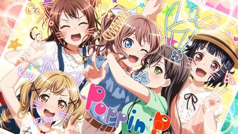 1 Poppin'Party HD Wallpapers and Background Images. Download for free on all your devices - Computer, Smartphone, or Tablet. - Wallpaper Abyss Poppin Party, Toyama, Tv Animation, Free Anime, Anime Best Friends, Girl Bands, Anime Style, Cosplay Anime, Anime Fanart