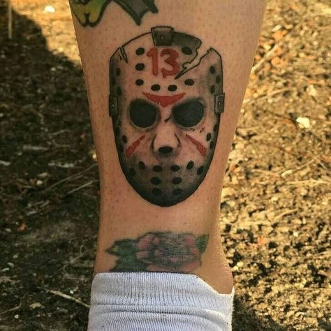 Patchwork Horror Tattoo, Rage Tattoo Ideas, Billy Loomis Tattoo, Funny Skeleton Tattoo, Jeepers Creepers Tattoo, Korn Tattoo, Jason Vorhees Tattoo, Jigsaw Tattoo, Freddy Krueger Tattoo