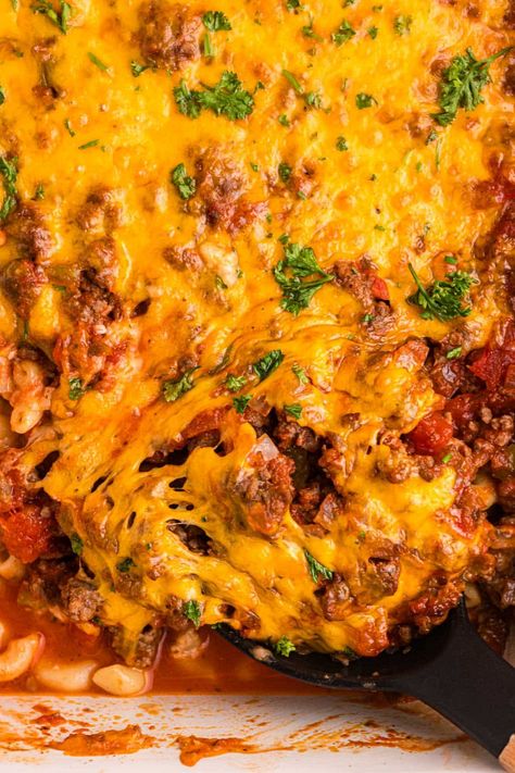 Johnny Marzetti Recipe | Tastes of Lizzy T Johnny Marzetti Recipe Casseroles, Marzetti Recipes, Johnny Marzetti Recipe, Johnny Marzetti Casserole, Marzetti Casserole, Macaroni Beef, Ohio Recipes, Johnny Marzetti, Shredded Chicken Sandwiches