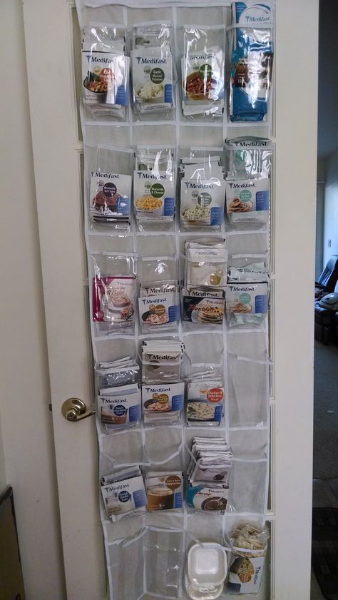 My storage solution for Medifast meals. I bought two of these at Wal-mart. Less than $9 each. Optavia Food Organization, Optavia Fueling Storage Ideas, Optavia Storage, Optavia Organization, Organizing Optavia Fuelings, Optavia Program, Optivia Hacks, Dr A’s Health Tips Optavia, Optavia Explained