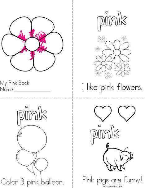 My Favorite Color is Pink! Book from TwistyNoodle.com Color Pink Coloring Pages, Color Pink Crafts For Preschoolers, Color Pink Crafts For Toddlers, Color Pink Worksheets For Preschool, Pink Crafts For Preschoolers, Color Pink Activities For Preschool, Pink Coloring Page, Prek Lessons, February Hearts