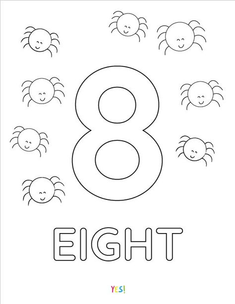 1-10 Number Coloring Pages Free Printable Set. Fun way to learn numbers from 1 to 10. Perfect 1-10 number activity for toddlers, preschoolers, and kindergarten. Download the coloring sheets now! Number 8 Coloring Sheet, Number Art Kindergarten, Colouring Numbers 1-10, Number 8 Coloring Page, Number Colouring Free Printables, Number Coloring Pages For Kids, Numbers Coloring Pages 1-10, Number 8 Worksheets For Preschool, Number 1 Coloring Page