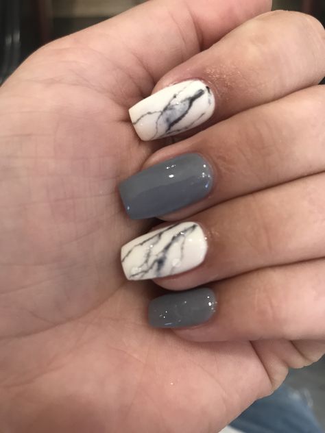 Grey Marble Nails Acrylic, Grey Marble Nail Designs, Grey And Marble Nails, Gray Nails Marble, Grey Fall Nails 2022, Dark Grey Nails, Grey Nail Art, Grey Nail Designs, Gray Nails